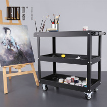 Lallo film and television trolley paint rack cart oil painting tool cart three-layer mobile pulley all-steel tool cart