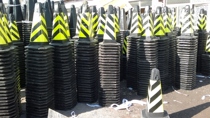 Rubber Road Cone Cone Cylinder 70cm Generous Cone Reflective Cone Barrel Traffic Barricade Cone Transportation Facility