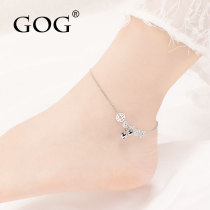Foot silver lucky copper money bell Sterling silver anklet female Korean version personality simple foot ring Forest department simple Tanabata Festival gift