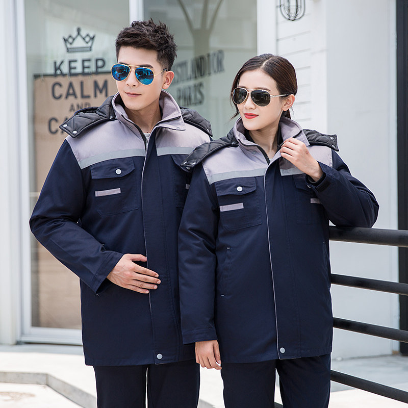 Winter thickened work clothes cotton-padded clothes men's cold-proof warm labor protection clothes cotton-padded jackets refrigerated warehouse logistics auto repair work clothes customization