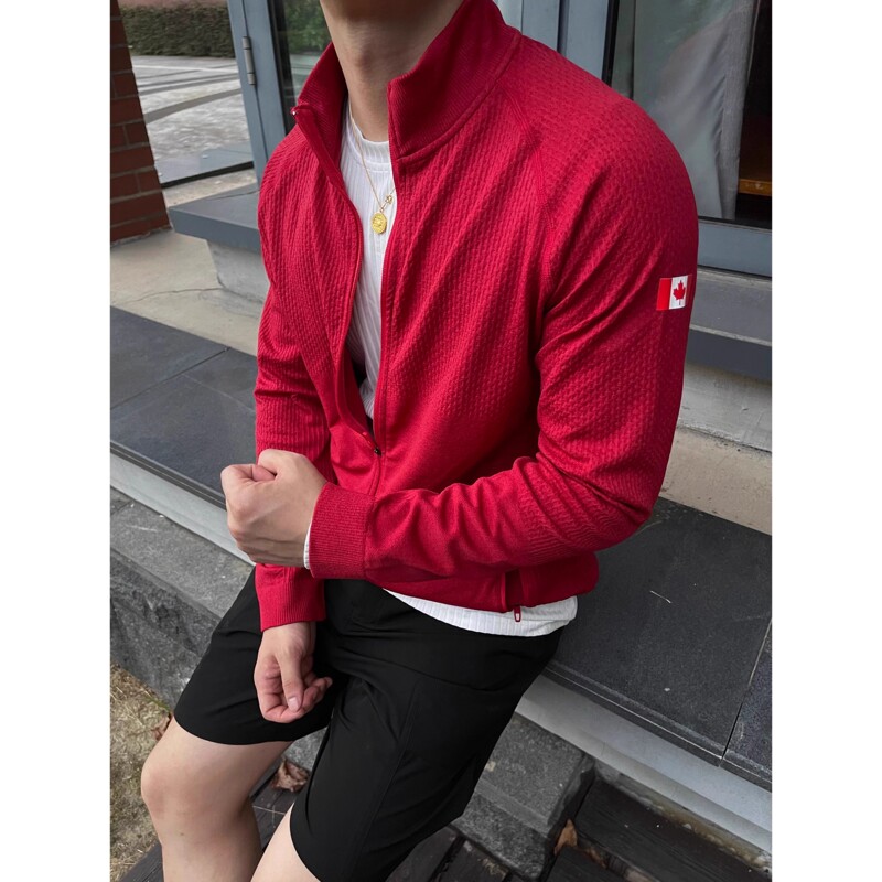 New Autumn and Winter Canadian Limited Edition Seamless Jacquard Jacket for Men, Sports Quick-Drying, Slim Fit, Strong Appearance, Zipper, Long Sleeves, Comfortable New Autumn and Winter Canadian Limited Edition Seamless Jacquard Jacket for Men, Sports Quick-Drying, Slim Fit, Strong Appearance, Zipper, Long Sleeves, Comfortable