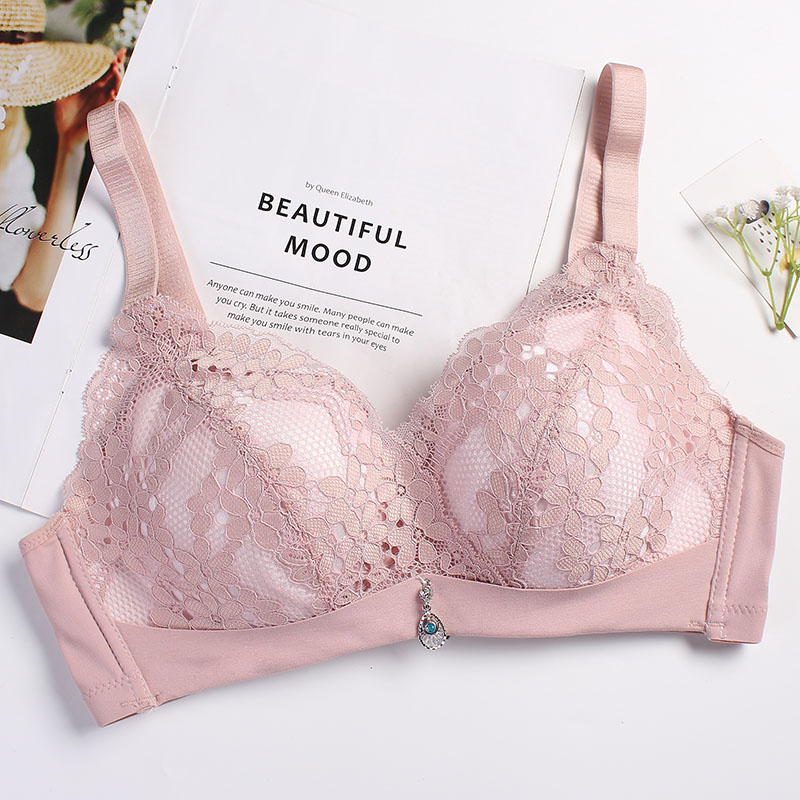 Underwear women's underring bra thin small breasts gather sexy collars anti-sagging top lace seamless bra