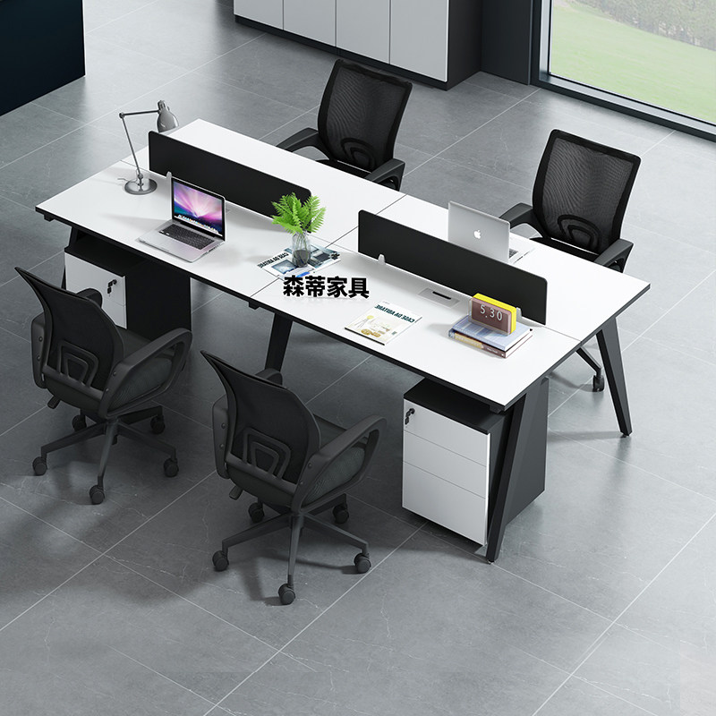 Office furniture and chairs Combined cassette Four 4 people with staff office table Beijing station staff desk