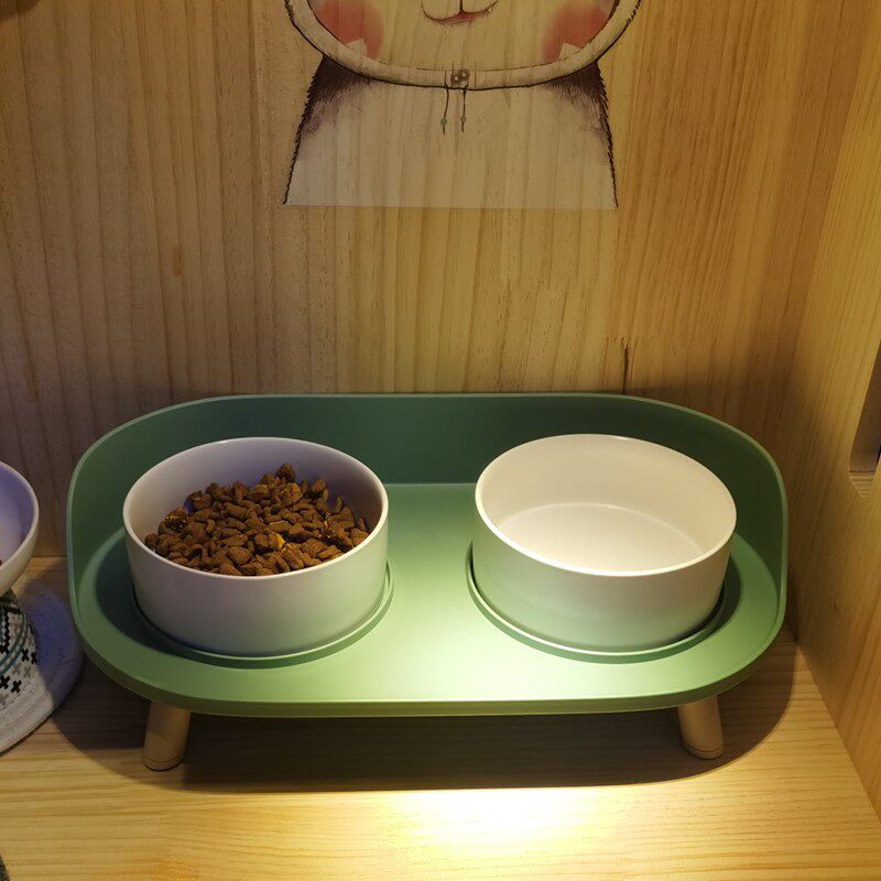 Cat Bowl double bowl Ceramic Cat Food Basin Anti-Overturn Protection Cervical kitty Water Drink Bowl Pet Bowl kittens Cat Supplies