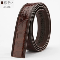 [Коричневый] Автоматический вычет шириной 3,5 см кожи крокодила