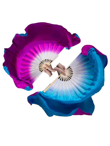 Веер из шелкового танца «Я и моя родина» Классический танец в стиле Дахэ Хрустящая нефритовая одежда Двусторонний двухцветный двойной плавающий веер