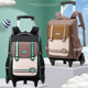 New 2025 Upgraded Trolley School Bag for Primary School Students in Grades Three to Six, Boys and Girls, Large Capacity, Dual-Use with Wheels and Pull Rod