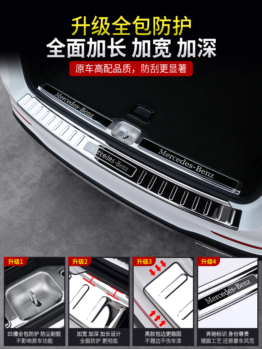 Mercedes GLCL rear guard GLC260L GLC300L Trunk protection plate Tail box anti-collision strip Interior supplies