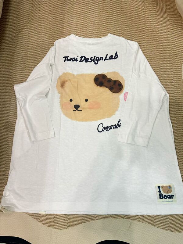 Twoi Design Lab White Amber Bear Robe T-Shirt Nightgown Loungewear ins Trendy