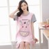 áo ngọt ngào đồ ngủ lớn mã phiên bản one-piece lỏng lẻo của Hàn Quốc pajama cô gái tươi mỏng lon bên ngoài mặc bông. 