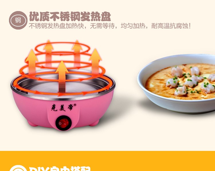 ca nấu đa năng Hấp trứng hai lớp công suất lớn tắt nguồn bếp điện từ trứng hấp máy hấp nhỏ hấp máy ăn sáng tự động - Nồi trứng nồi lẩu mini trung quốc