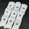 Men's Pure Cotton Winter Thickened Mid-Calf Socks Black and White ins Trendy Socks Embroidered Youth Boys' Sports Basketball Socks