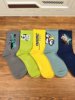 Teen Boys' Socks, Pure Cotton, Autumn and Winter, Cartoon Mid-Calf Socks, American Style Trendy Socks, Junior High School Students' Sports Basketball Long Socks