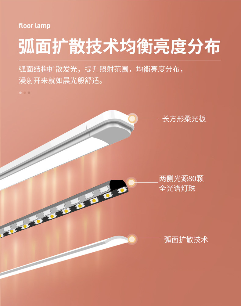 孩视宝 轻奢双翼落地灯 独立无极控光 灯杆1.37m 图10