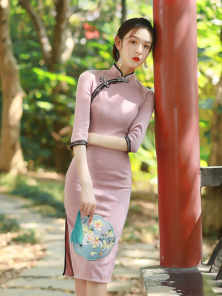 Cheongsam, retro elegant dress for elementary school students, autumn