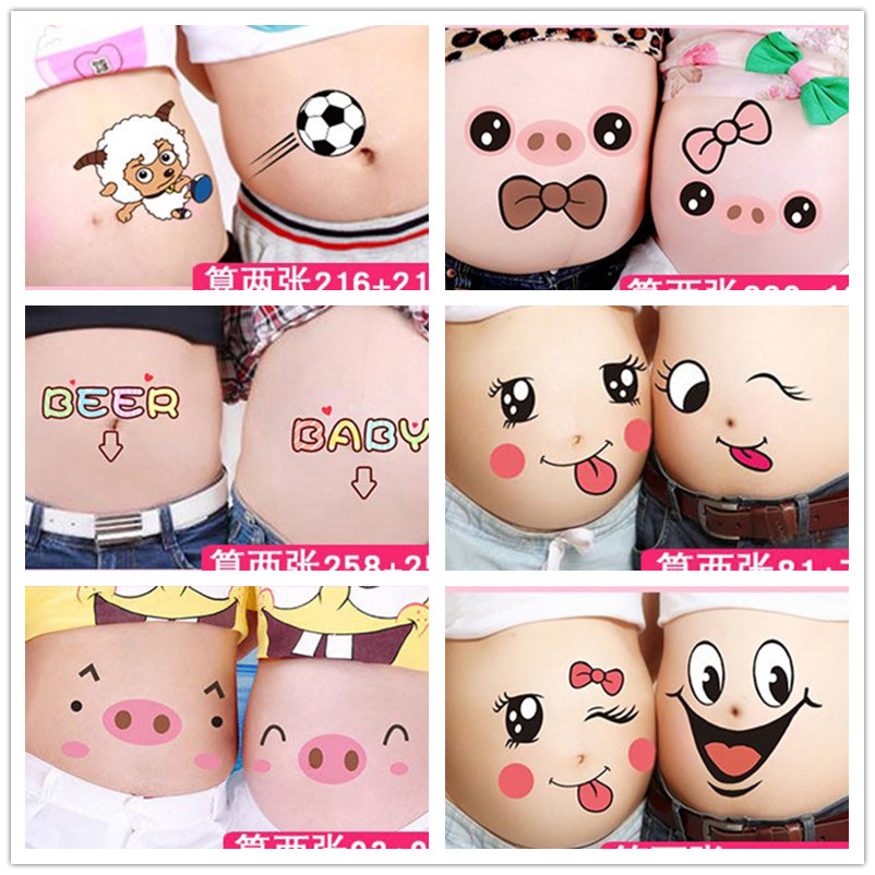 Pregnant woman photo stickers Big belly pregnant photos Clothing couples expectant mothers take pictures Photo studio photography couple stickers belly stickers