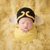 Newborn photography props canopy Marshal hat rake baby full moon photo creative piggy costume