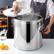Tea water barrel with tap stainless steel insulated barrel 304 food-grade ice bucket Stall Rice Pail Restaurant Seals Home