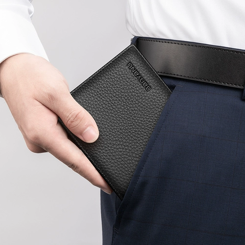 班亚奴 Ультратонкий короткий кожаный кошелек для водительских прав, из натуральной кожи