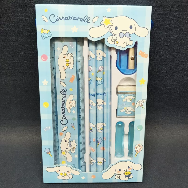 Набор канцелярии (Sanrio) 12 предметов: карандаш, ластик, линейка — My Melody, Kuromi, Hello Kitty