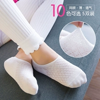 Bé gái vớ mùa hè miệng bé trai mảnh mỏng cotton trắng bé 1-3-5-7-10 tuổi Trẻ 4 tuổi vớ - Vớ tất trẻ em đa dạng mẫu mã