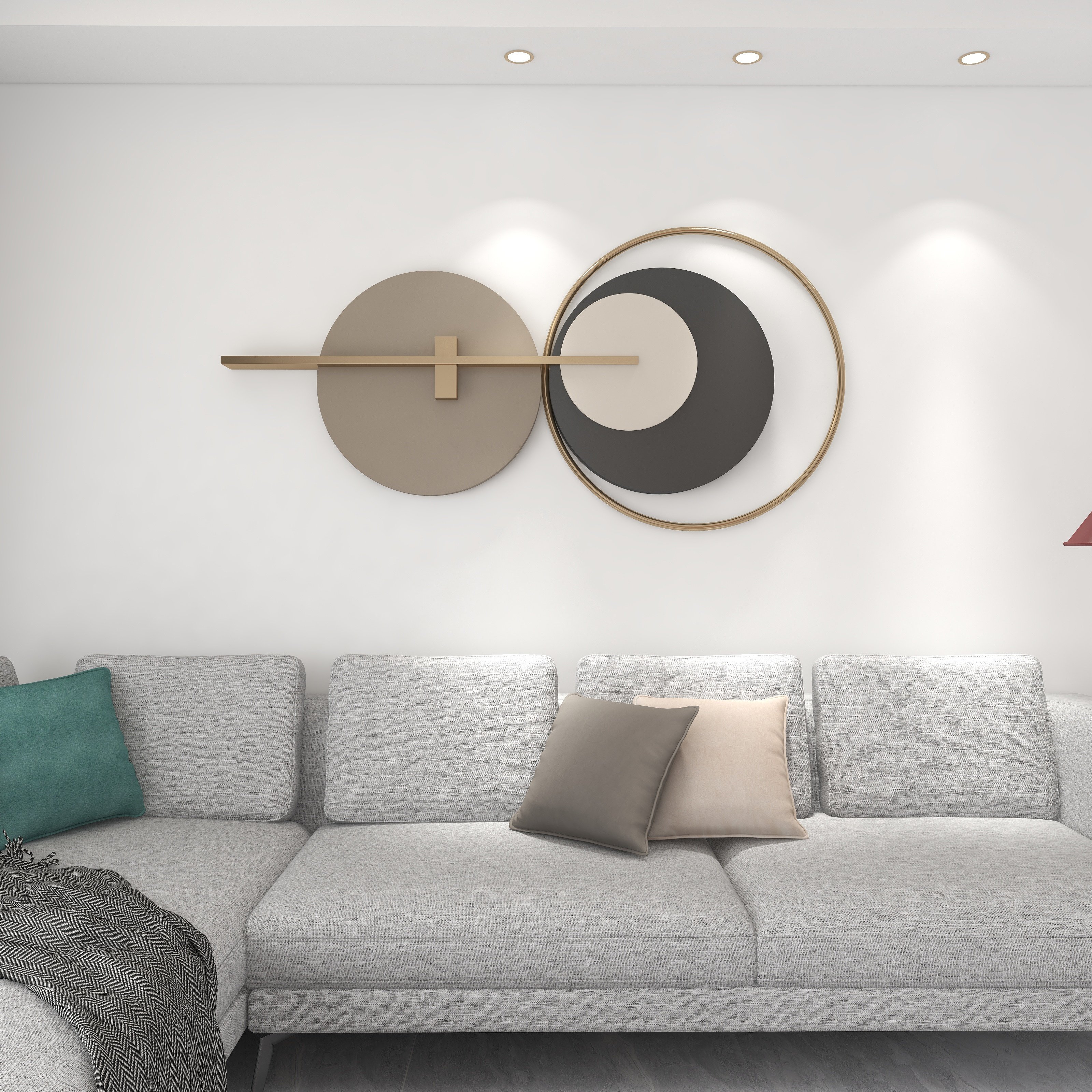 Light luxury three-dimensional wall decoration simple sofa background wall decoration decoration creative metal bedroom wall decoration