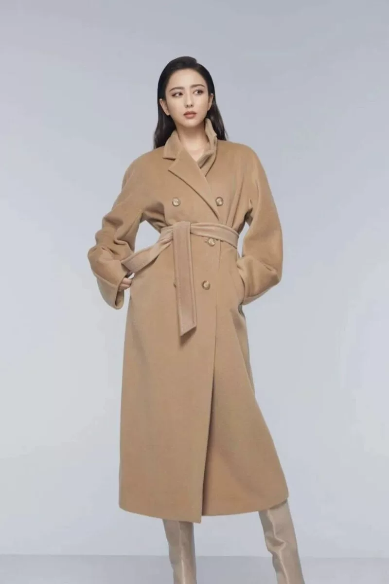 Импорт двустороннее кашемировое длинное пальто, Италия, средняя длина