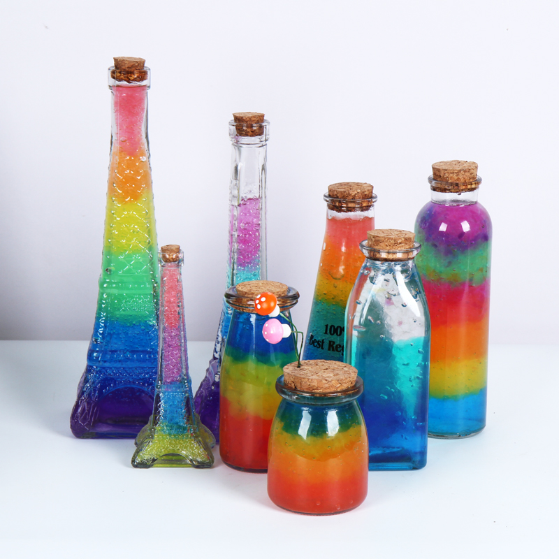 Paris aiffel Tower glass bottle transparent Rainbow Xu May Bottle Wood Stopper Drift Bottle Birthday Creative Lover