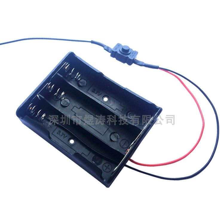 3-section 18650 parallel battery box with red and black wire with switch lithium battery holder 3-section with wire and switch battery box