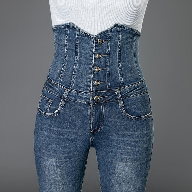 Super High-Waisted Jeans for Women, 2025 Spring and Autumn New Style, Slim Fit for Plus-Size Women, Stretchy Skinny Black Pants