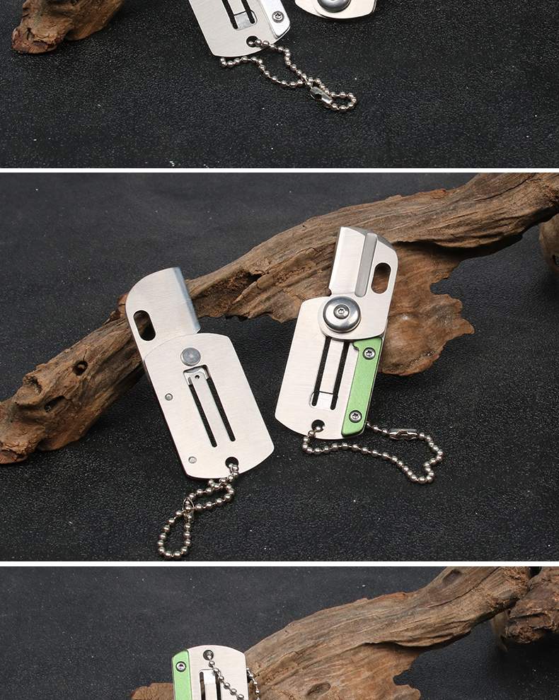 Móc khóa di động con chó gấp dao ngoài trời gấp nhỏ dao đồng xu công cụ cắt - Công cụ Knift / công cụ đa mục đích xẻng đa năng