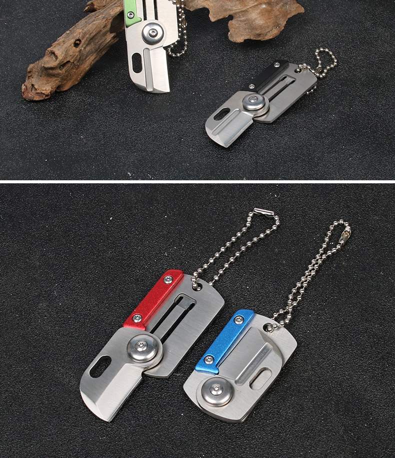 Móc khóa di động con chó gấp dao ngoài trời gấp nhỏ dao đồng xu công cụ cắt - Công cụ Knift / công cụ đa mục đích xẻng đa năng