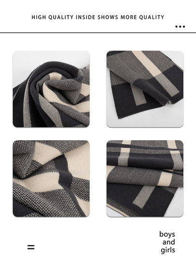 Gray Scarf, Wool Hat, and Gloves Three-Piece Set, Warm Men's Black Knitted Hat and Neck Warmer Winter Set, Gift for Boyfriend