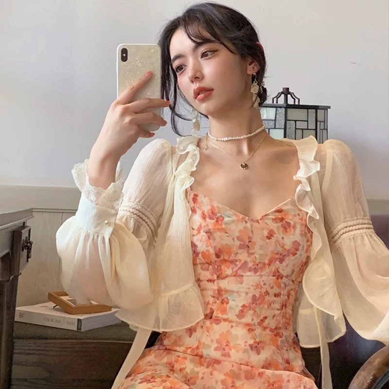 Тонкая кофта, Slip-dress, летняя шифоновая накидка