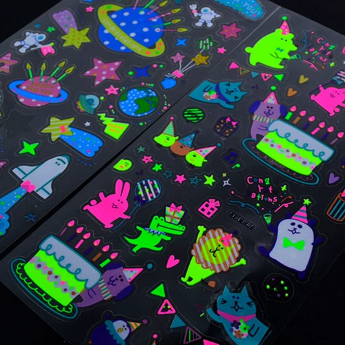 Фотоальбом ручной работы, милый аксессуар, флуоресцентная радужная наклейка, «сделай сам»