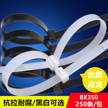 Strap White Black National Label 8 * 350mm Width 7 6mm 100 Bar Self-Lock Nylon Ties