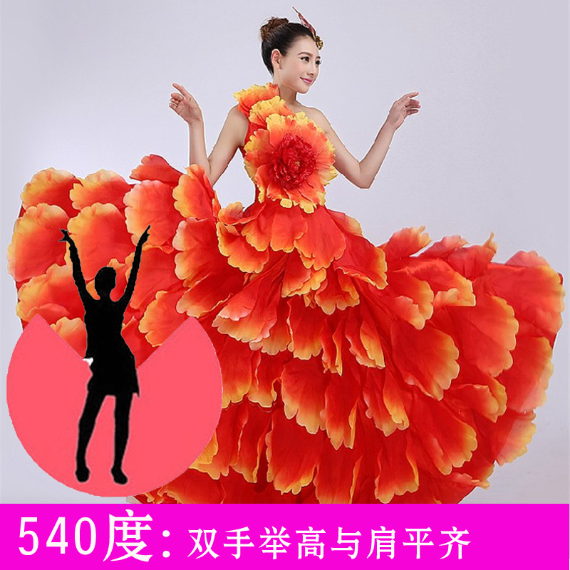 2020 khai mạc New dance performance váy khiêu vũ váy hoa ingon sân khấu khiêu vũ váy nữ váy người lớn