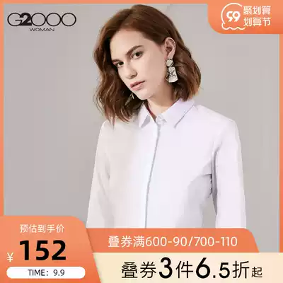 G2000 women's professional OL long sleeve shirt autumn solid color temperament slim business women's casual top