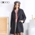 Áo khoác gió G2000 giản dị đơn giản ren màu hồng đen áo khoác gió nữ dài vừa phải - Trench Coat