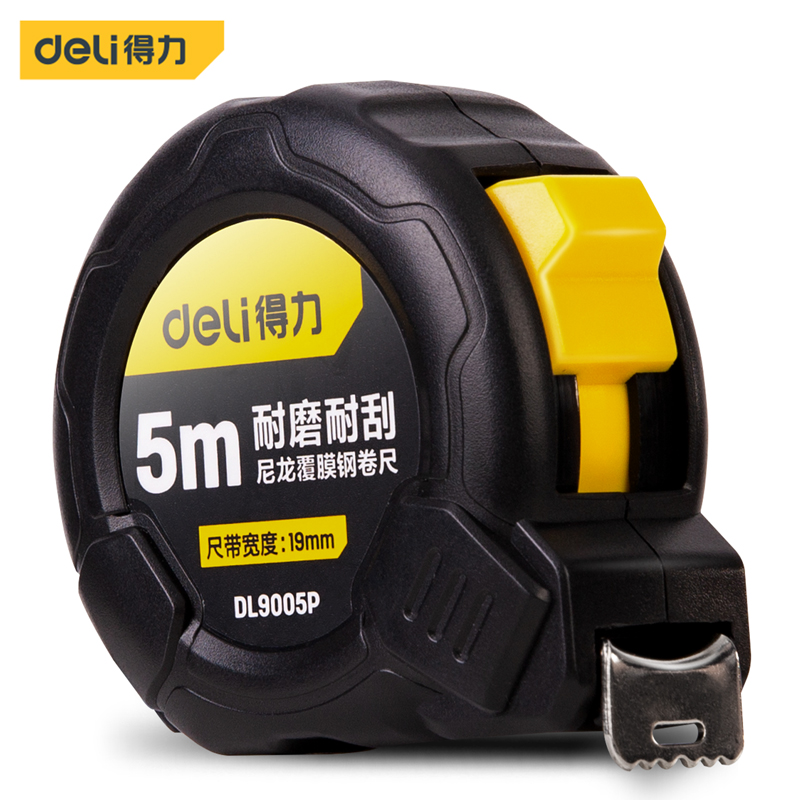 Deli Steel Tape Measure 5 meters Industrial Measuring Ruler Multifunctional Ruler Woodworking Tape Tool Ruler Tape Waterproof and Wear Resistant