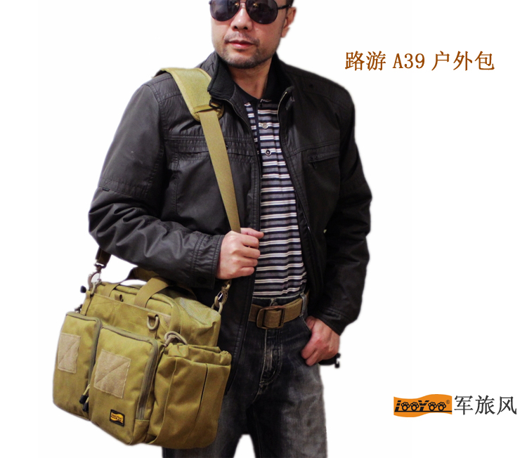 Road Tour A39 Quân Sự của Nam Giới Vai Máy Tính Xách Tay Ba Lô Ngoài Trời Postman Phim Tài Liệu Túi Nylon Quân Sự tui lv