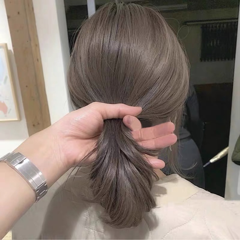 Flax tea brown hair dye 2021 popular color self-dyed at home white bubble foam plant pure cream woman