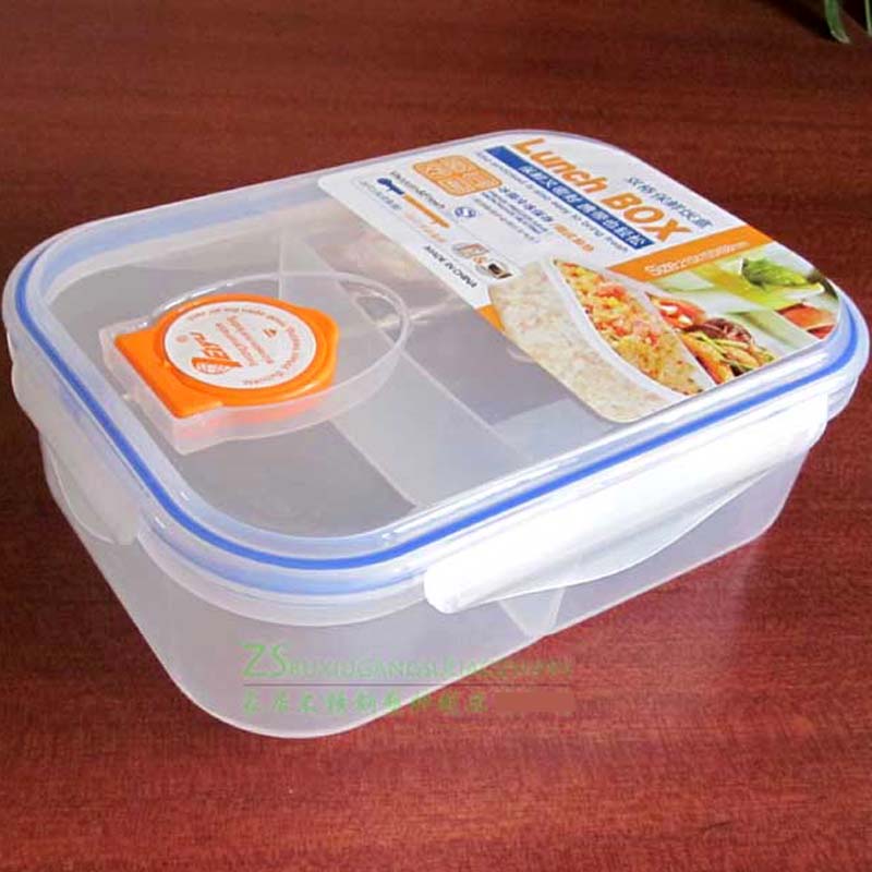 Double Lattice Hermetic Microwave Refreshing Lunch Box Plastic Students Lunch Box Sealed Containing Box Storage Box With Air Vents