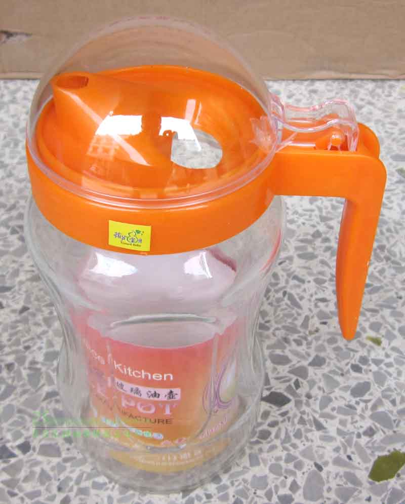 Kitchen Glass Oil Bottle Covered Oil Spill Oil Vinegar Jar Soy Sauce Bottle With Classification Label