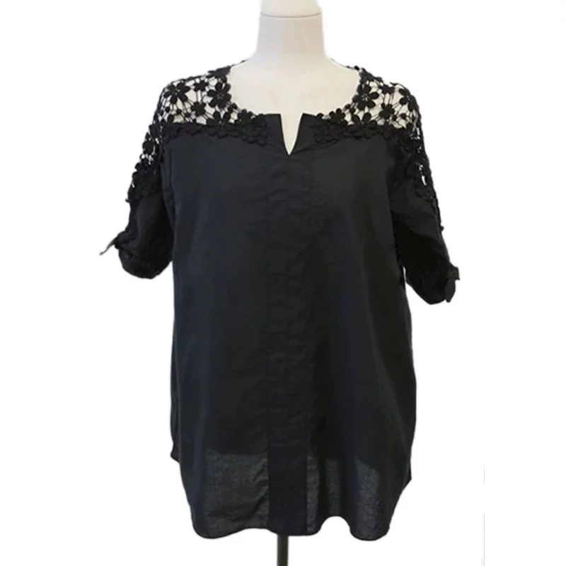 Летняя кружевная блуза с дизайном, oversize, тренд сезона