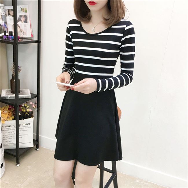 2020 mùa hè và mùa xuân mùa xuân mới kích thước lớn của phụ nữ tay áo dài và ngắn che bụng rộng kích thước lớn váy thịt Tây Tạng dài - váy đầm