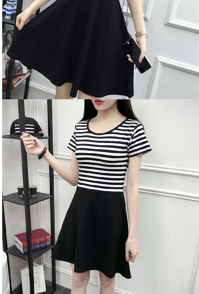 2020 mùa hè và mùa xuân mùa xuân mới kích thước lớn của phụ nữ tay áo dài và ngắn che bụng rộng kích thước lớn váy thịt Tây Tạng dài - váy đầm