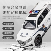 1:22 Prado police car alloy car model six-door sound and light pull-back boy toy Chenghai