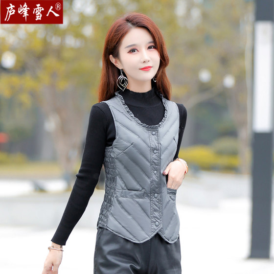 2023 new winter down vest for women, thin, slim, close-fitting base vest, warm inner liner, waistcoat inner wear