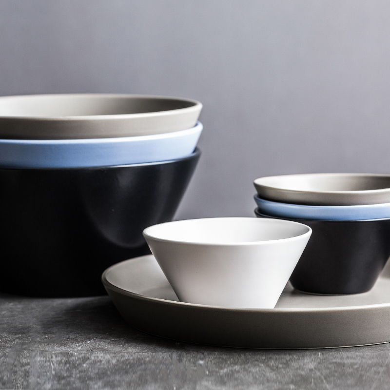 Micro leisure bowl For eating with a single ins Nordic solid color tableware Salad bowl Large ramen bowl Soup bowl Instant noodle bowl